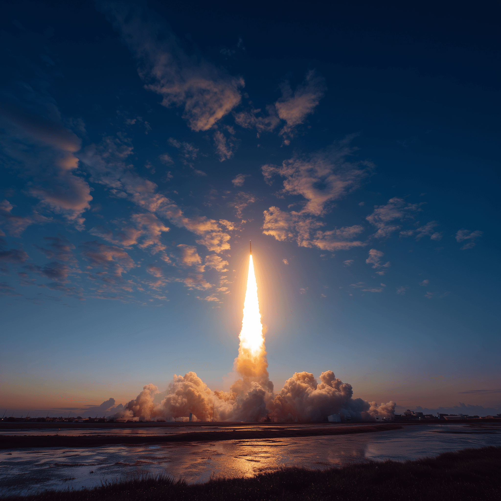 Rocket launch symbolising startup success